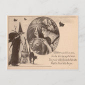 Jack O' Lantern Rotzunge Schwarze Katze Postkarte (Vorderseite)