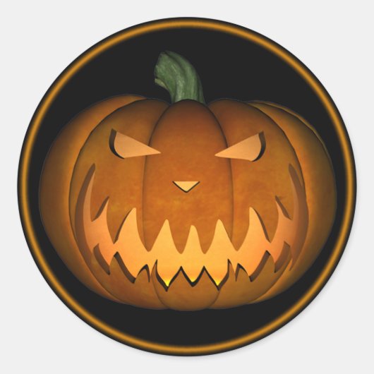 Jack o' Lantern Runder Aufkleber (Vorderseite)