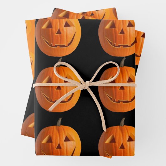 Jack-O-Lantern-Schleifpapier Geschenkpapier Set (Beispiel)