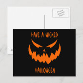 Jack-O'-Lantern-Seite II, Orange Postkarte (Vorne/Hinten)