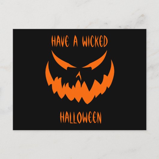 Jack-O'-Lantern-Seite II, Orange Postkarte (Vorderseite)