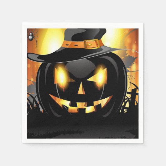 Jack-o-Lantern Serviette (Vorderseite)