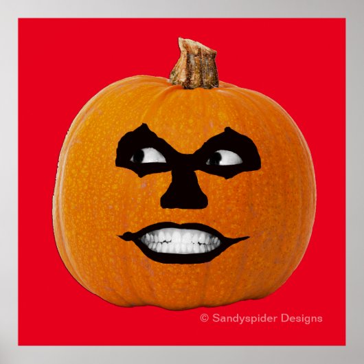 Jack o' Lantern Sinister Face, Halloween Pumpkin Poster (Vorne)