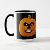 Jack o' Lantern Sinister Face, Halloween Pumpkin Tasse (Links)