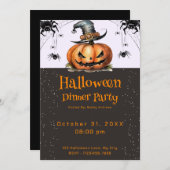 Jack-O' Lantern Spiderlis Halloween Party Einladung (Vorne/Hinten)