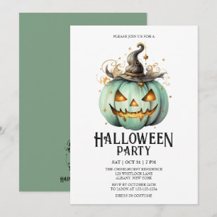Jack-o-Lantern-Spooky-Minze-Halloween-Party Einladung