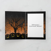 Jack-o-lantern-Spooky Tree Halloween Karte (Innenseite)