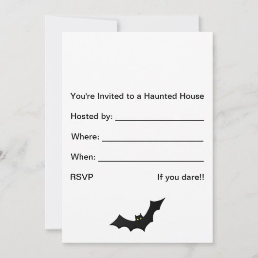 Jack-O-Lantern/Spuk HausHalloween Einladung (Rückseite)