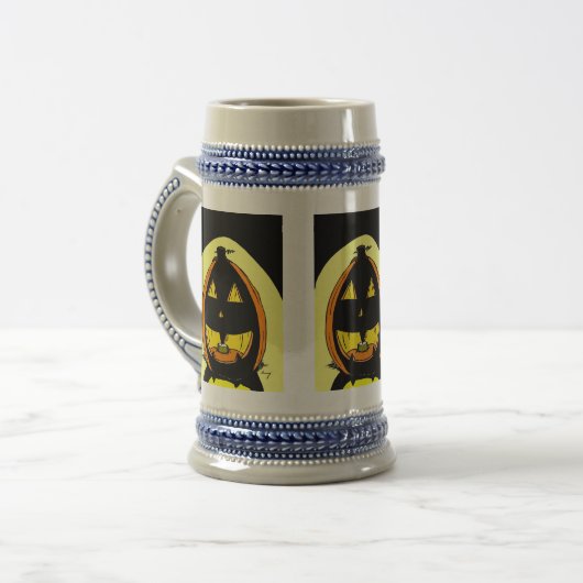 Jack o' Lantern Stein Bierglas (Vorderseite Links)