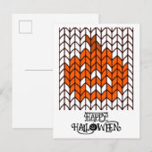 JACK-O-LANTERN STRICK Halloween Postkarte (Vorne/Hinten)