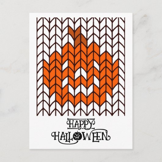 JACK-O-LANTERN STRICK Halloween Postkarte (Vorderseite)