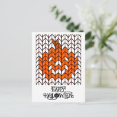 JACK-O-LANTERN STRICK Halloween Postkarte (Stehend Vorderseite)