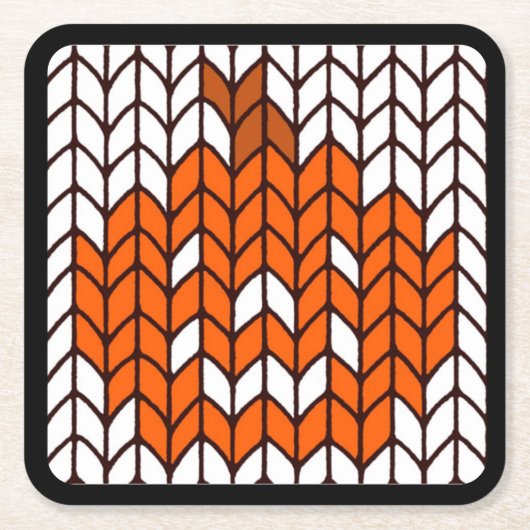 JACK-O-LANTERN STRICK Square Paper Untersetzer (Vorderseite)