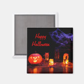 Jack-O-Lantern und Kerzen Magnet (Vorderseite/Rückseite)