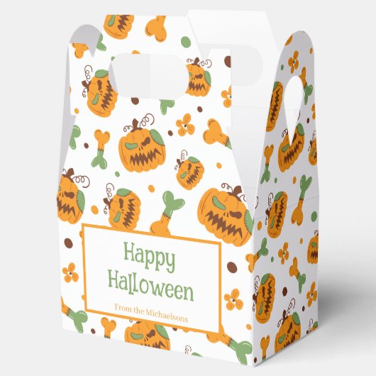 Jack-o-Lantern und Knochen Spooky Custom Halloween Geschenkschachtel (Geöffnet)