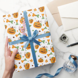 Jack-o-Lantern und Knochen-Spooky Halloween Geschenkpapier