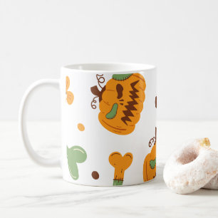 Jack-o-Lantern und Knochen-Spooky Halloween Kaffeetasse