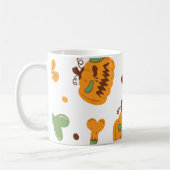 Jack-o-Lantern und Knochen-Spooky Halloween Kaffeetasse (Links)