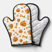 Jack-o-Lantern und Knochen-Spooky Halloween Ofenhandschuh (Vorderseite/Rückseite)