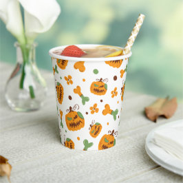 Jack-o-Lantern und Knochen-Spooky Halloween Pappbecher
