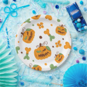 Jack-o-Lantern und Knochen-Spooky Halloween Pappteller (Party)