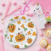 Jack-o-Lantern und Knochen-Spooky Halloween Pappteller (Party)