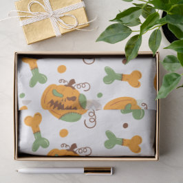 Jack-o-Lantern und Knochen-Spooky Halloween Seidenpapier