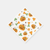 Jack-o-Lantern und Knochen-Spooky Halloween Serviette (Ecke)