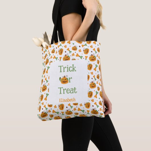 Jack-o-Lantern- und Knochentrick oder Personalisie Tasche (Von Nahem)