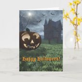 Jack-O-Lantern und Spuk Hauskarte Karte (Gelbe Blume)