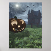 Jack-O-Lantern und Spuk-House-Halloween-Poster Poster (Vorne)