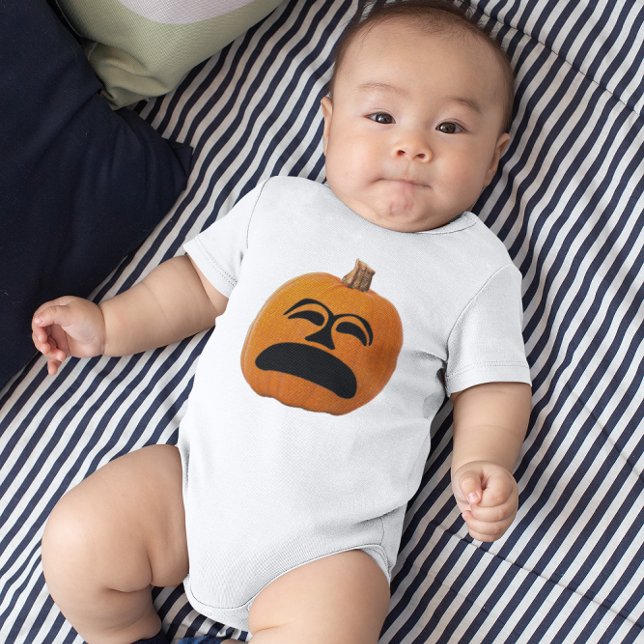 Jack o' Lantern Unglückliches Gesicht, Halloween P Baby Strampler (Jack o' Lantern Unhappy Face, Halloween Pumpkin Baby Bodysuit)