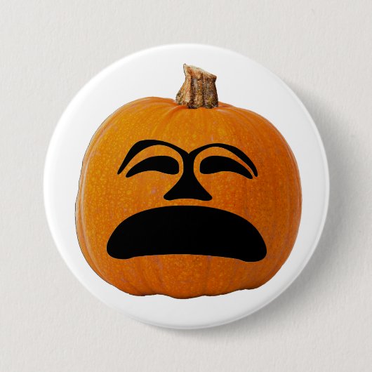Jack o' Lantern Unglückliches Gesicht, Halloween P Button (Vorderseite)