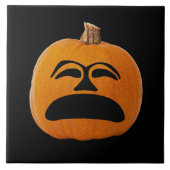 Jack o' Lantern Unglückliches Gesicht, Halloween P Fliese (Vorderseite)
