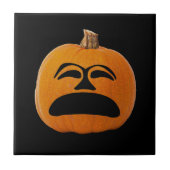 Jack o' Lantern Unglückliches Gesicht, Halloween P Fliese (Vorderseite)