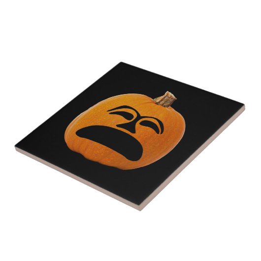 Jack o' Lantern Unglückliches Gesicht, Halloween P Fliese (Seite)