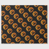 Jack o' Lantern Unglückliches Gesicht, Halloween P Geschenkpapier (Flach)