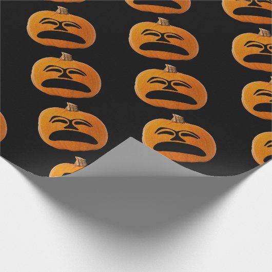 Jack o' Lantern Unglückliches Gesicht, Halloween P Geschenkpapier (Ecke)