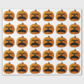 Jack o' Lantern Unglückliches Gesicht, Halloween P Geschenkpapier (Flach)