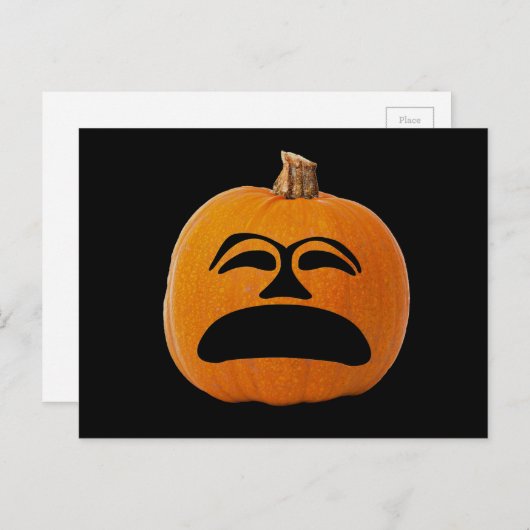 Jack o' Lantern Unglückliches Gesicht, Halloween P Postkarte (Vorne/Hinten)