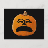 Jack o' Lantern Unglückliches Gesicht, Halloween P Postkarte (Vorderseite)