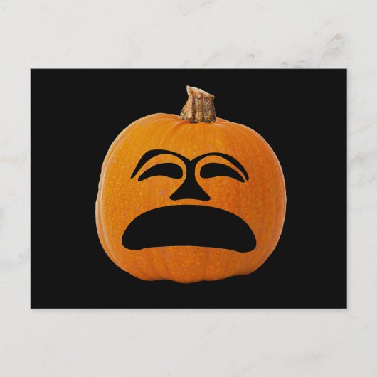 Jack o' Lantern Unglückliches Gesicht, Halloween P Postkarte (Vorderseite)