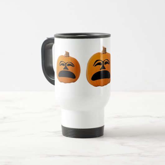 Jack o' Lantern Unglückliches Gesicht, Halloween P Reisebecher (Vorderseite Links)