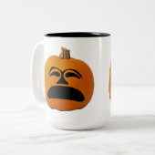 Jack o' Lantern Unglückliches Gesicht, Halloween P Zweifarbige Tasse (Vorderseite Links)