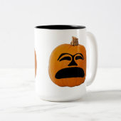 Jack o' Lantern Unglückliches Gesicht, Halloween P Zweifarbige Tasse (VorderseiteRechts)