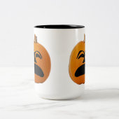 Jack o' Lantern Unglückliches Gesicht, Halloween P Zweifarbige Tasse (Mittel)