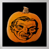 Jack o' Lantern Vampire Face, Halloween Pumpkin Poster (Vorne)