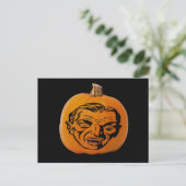 Jack o' Lantern Vampire Face, Halloween Pumpkin Postkarte (Stehend Vorderseite)