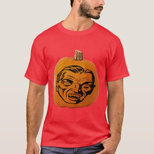 Jack O"Lantern Vampire Face Halloween Unisex T-Shirt (Vorderseite)