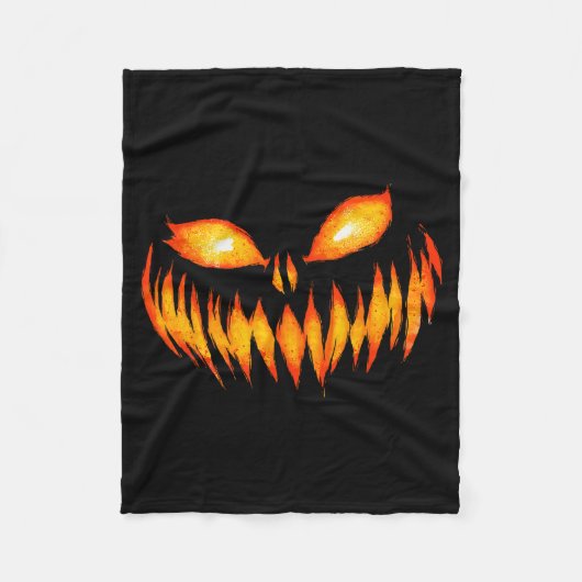 Jack O Lantern Y Carved Pumpkin Face Halloween Cos Fleecedecke (Vorderseite)